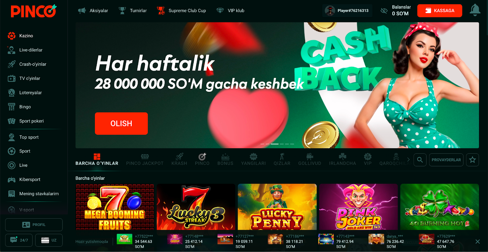 Pinco online casino